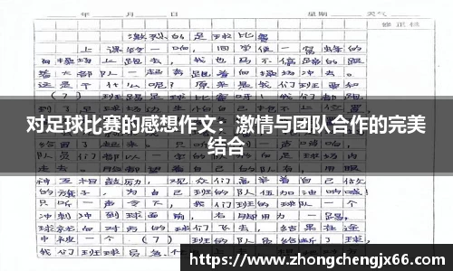 对足球比赛的感想作文：激情与团队合作的完美结合